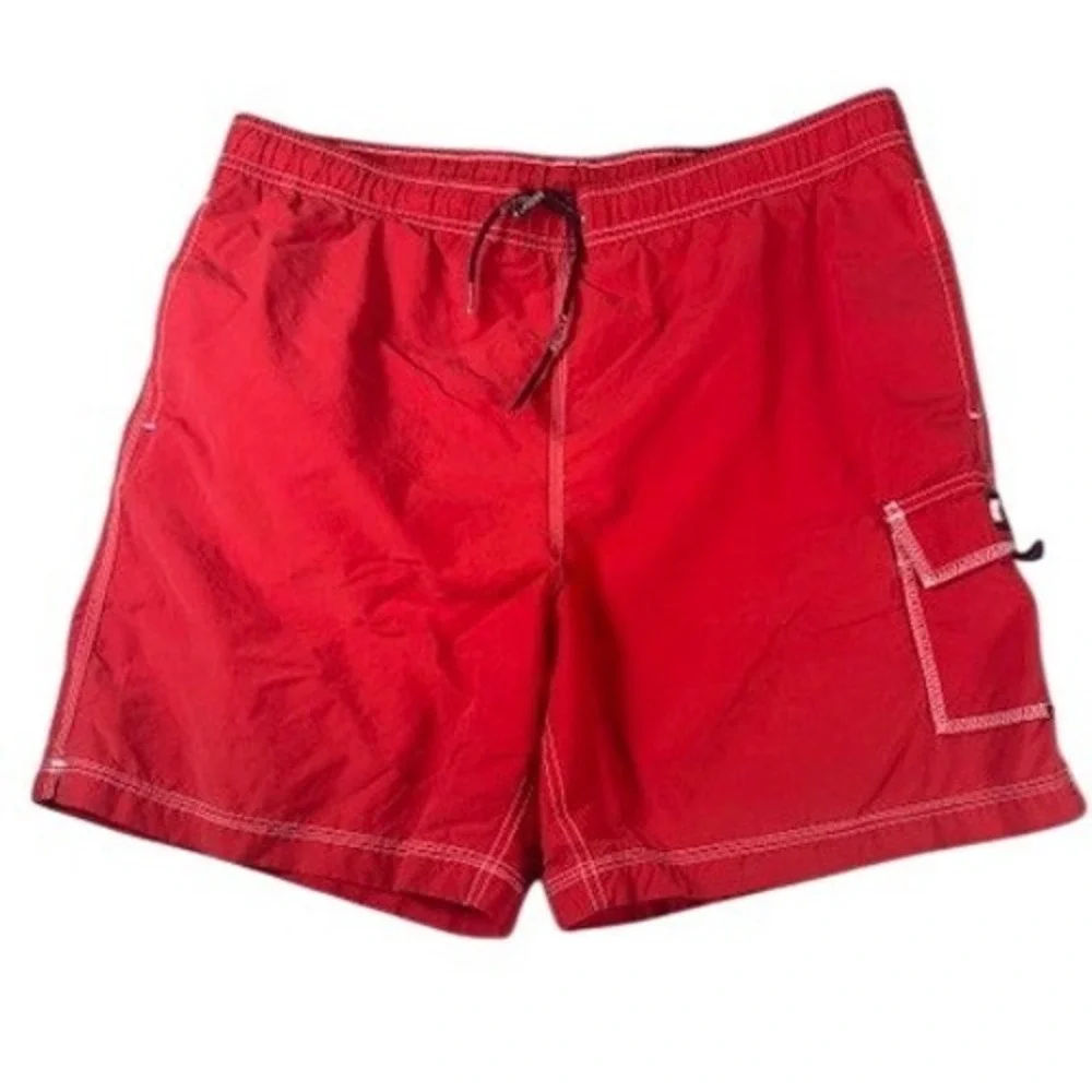 Tommy Hilfiger Swim Shorts Mens Size Medium‎ Red Lined